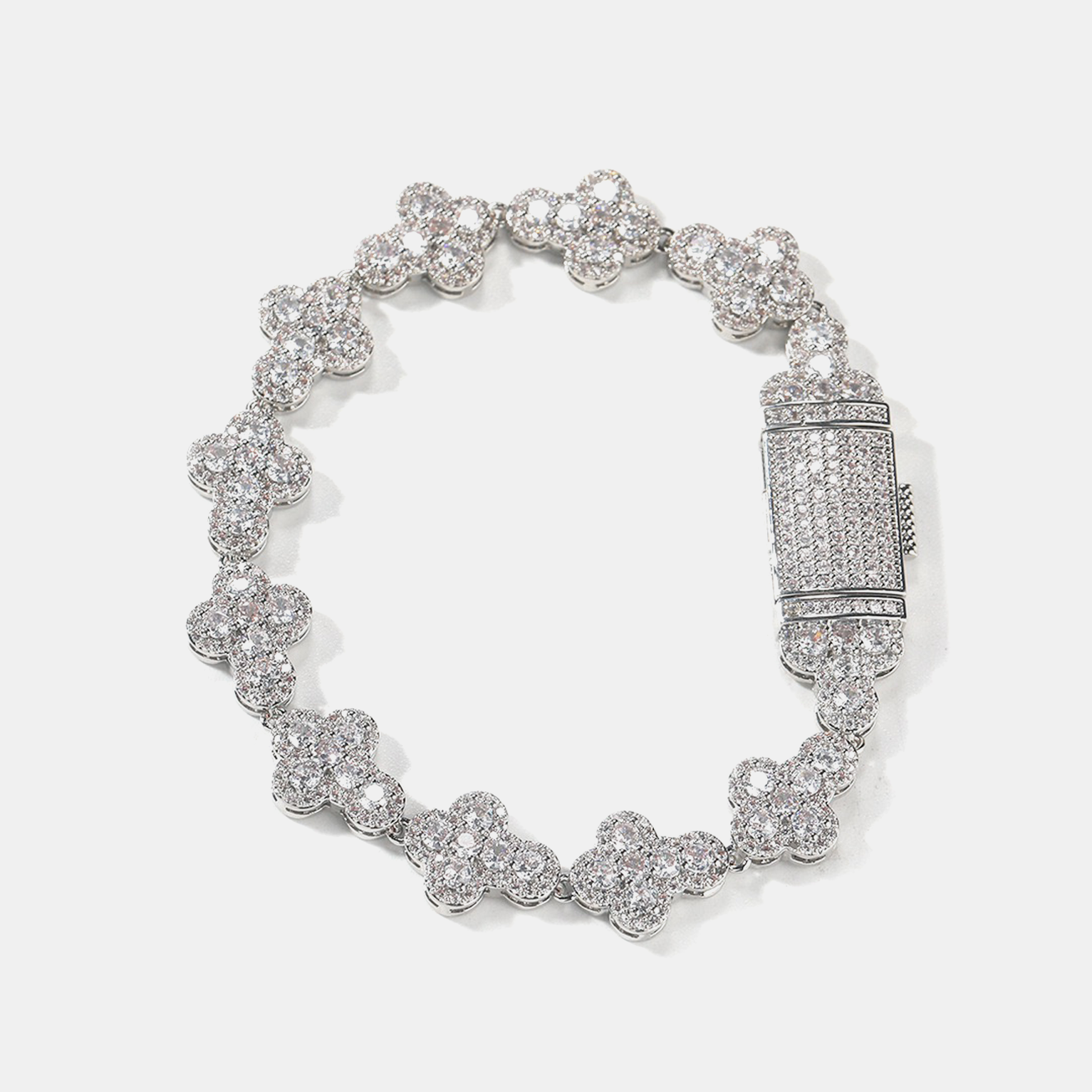 Sparkling Cross Bracelet - White Gold