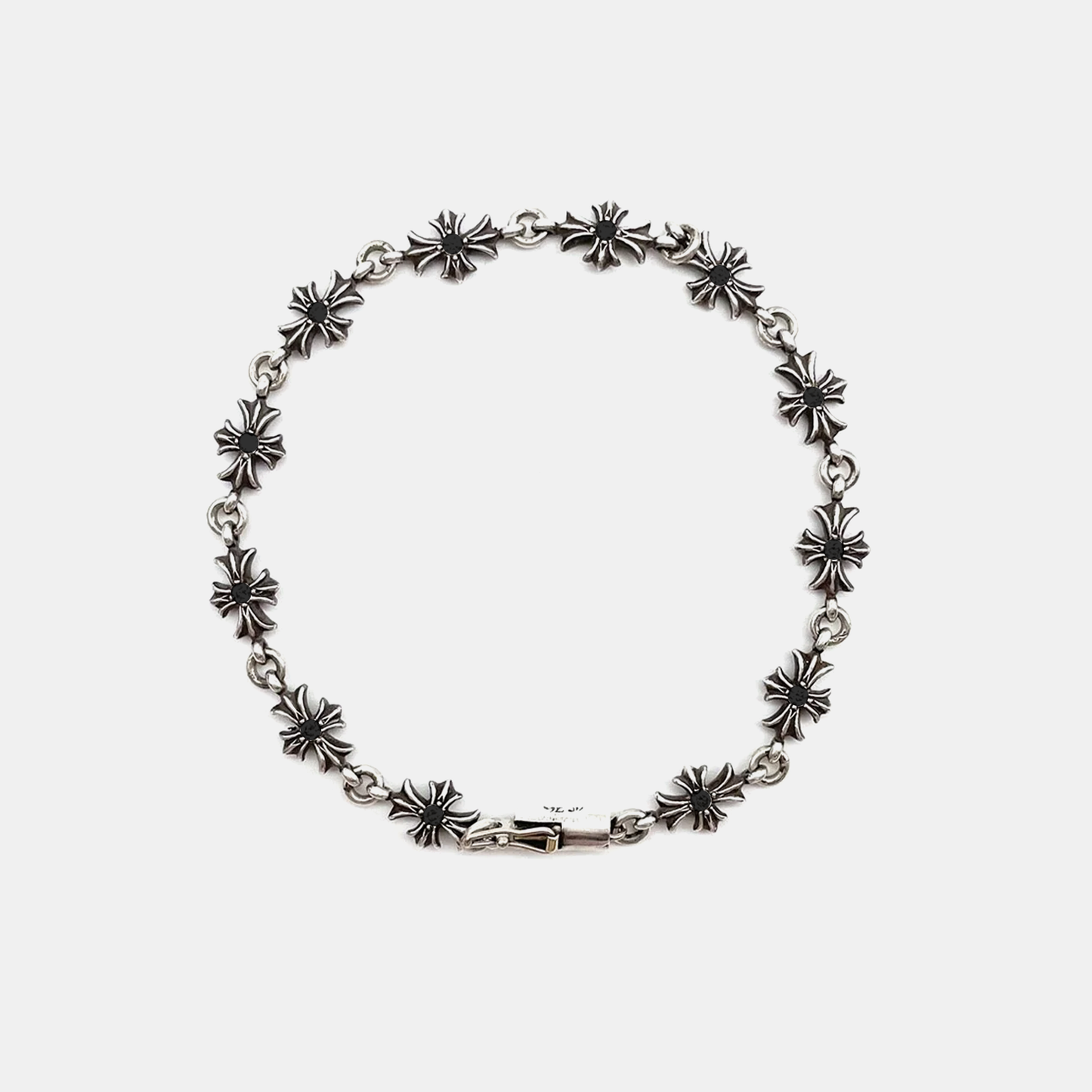 Iced Gothic Emblem Bracelet - Black Gold