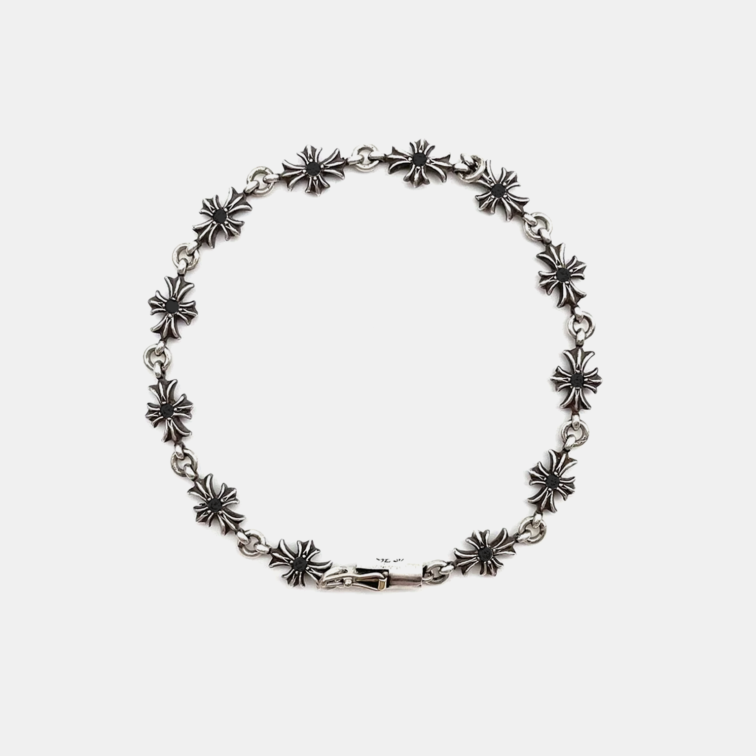 Iced Gothic Emblem Bracelet - Black Gold