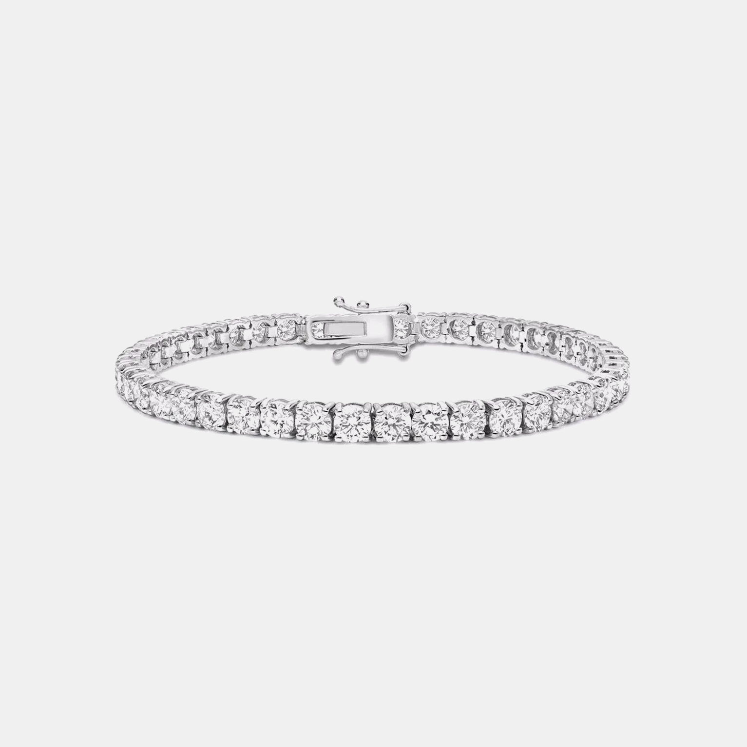 5mm Tennis Link Bracelet - White Gold