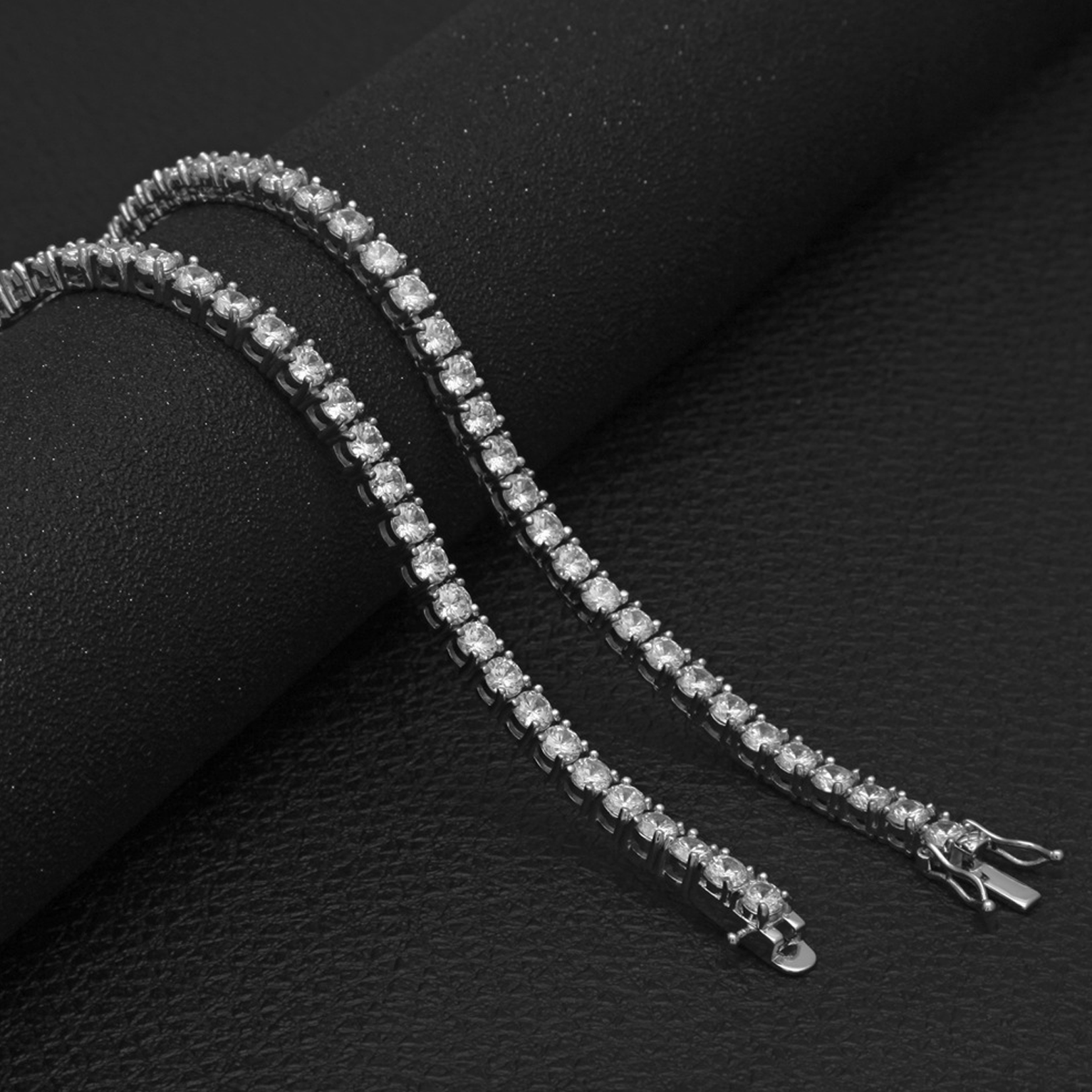 5mm Tennis Link Bracelet - White Gold