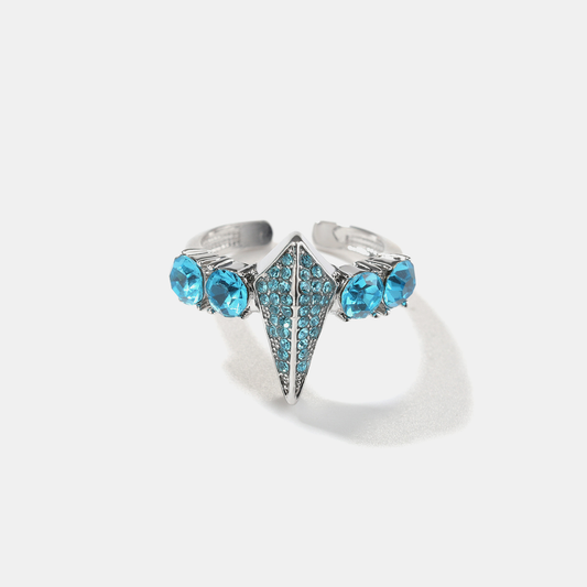 Panther Diamond Ring (Open Cuff) - Blue Gold