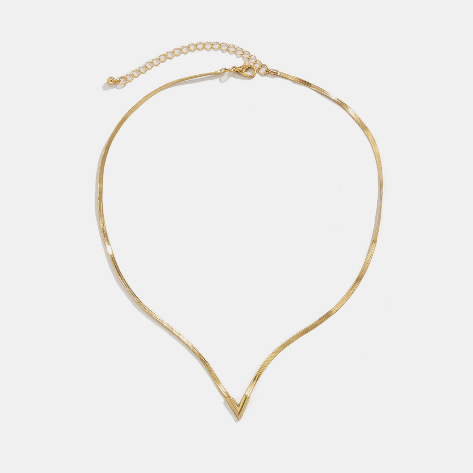 V-Cut Herringbone Chain - Gold