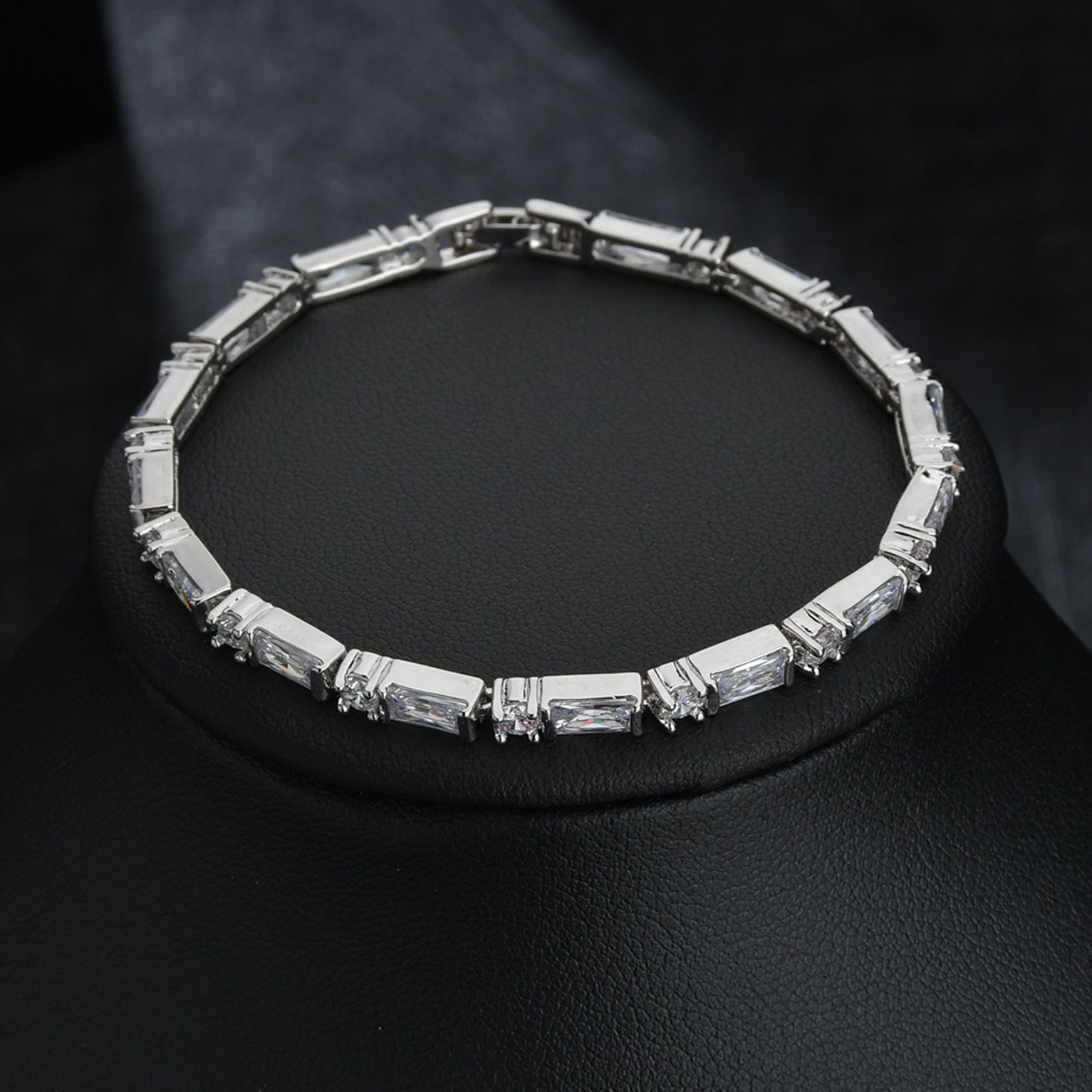 Emerald Cut Tennis Bracelet - White Gold