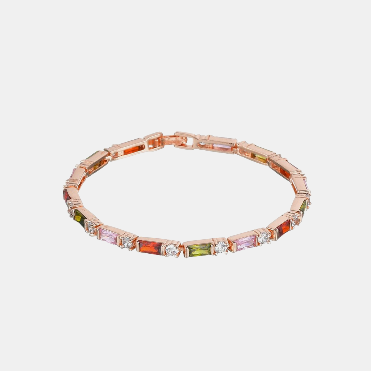 Emerald Cut Tennis Bracelet - Multi Color