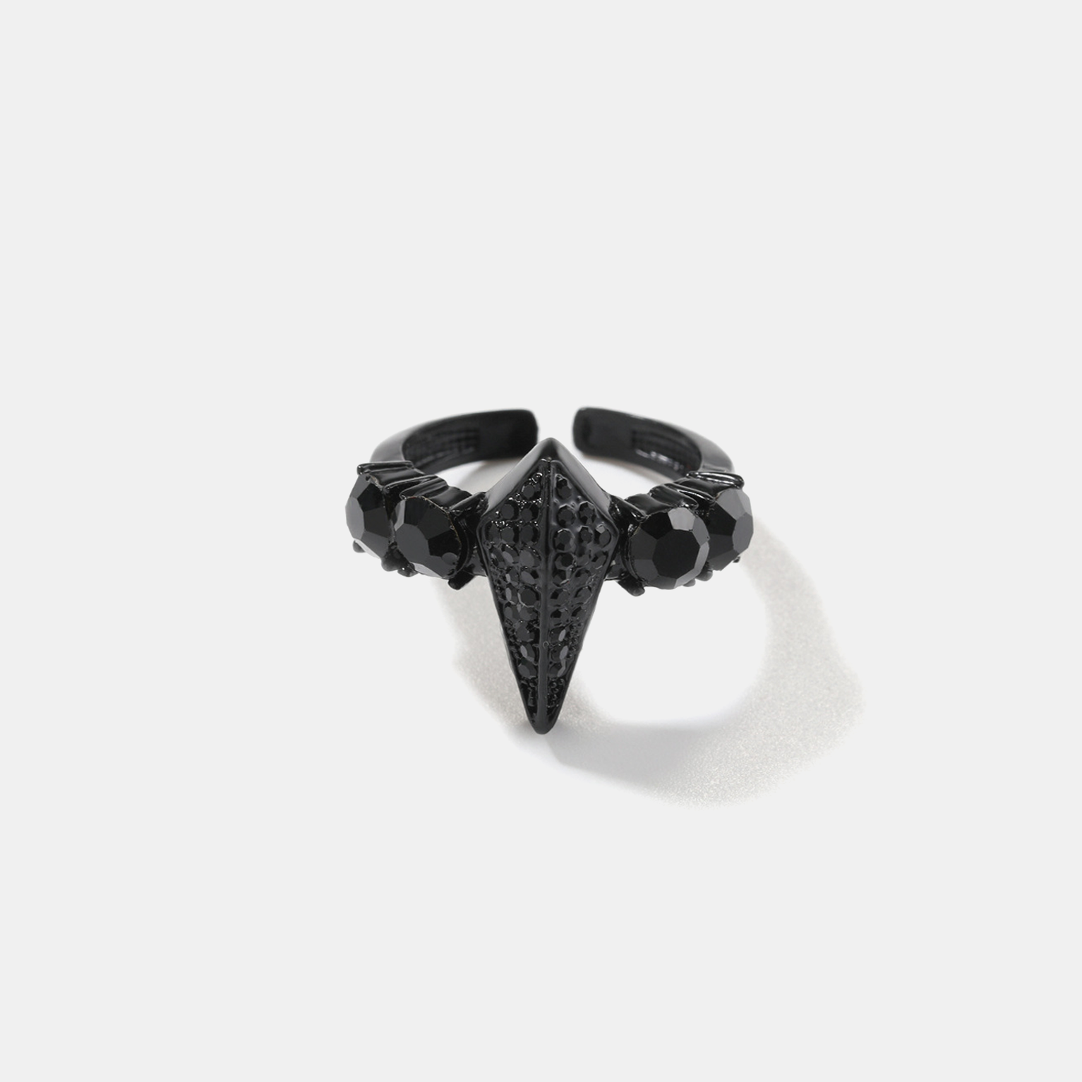 Panther Diamond Ring (Open Cuff) - Black Gold