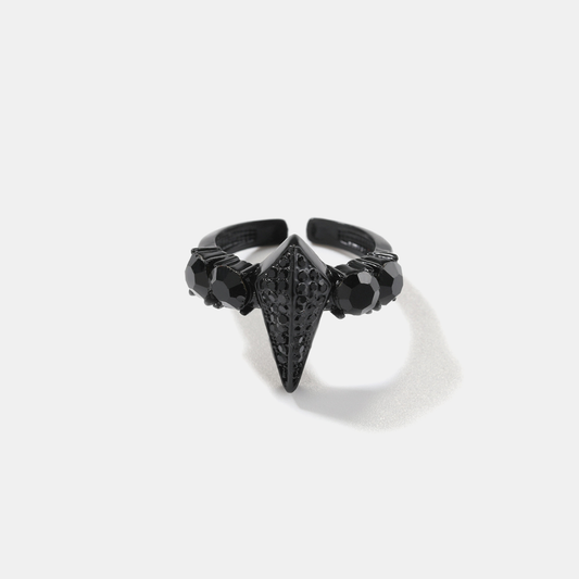 Panther Diamond Ring (Open Cuff) - Black Gold