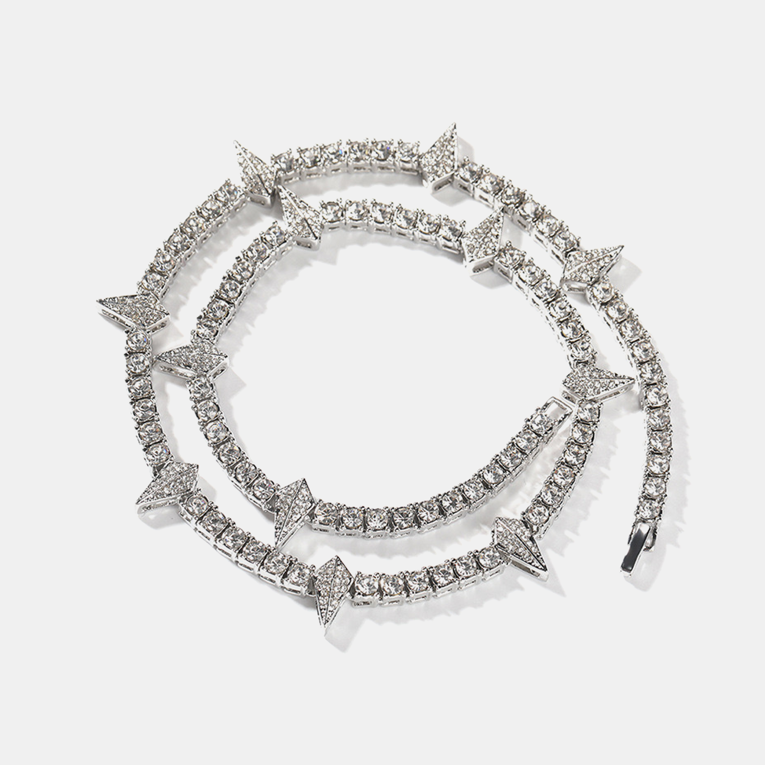 4mm Panther Tennis Link Chain - White Gold