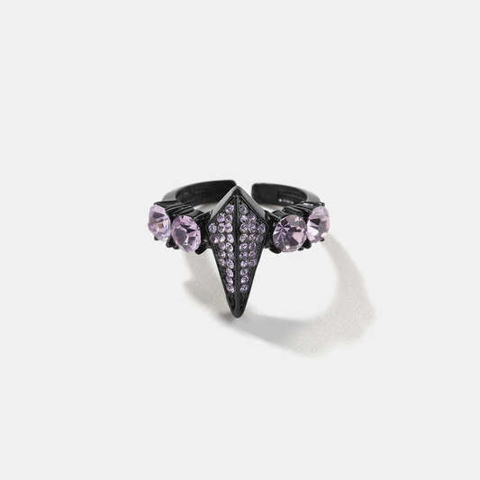 Panther Diamond Ring (Open Cuff) - Black & Purple