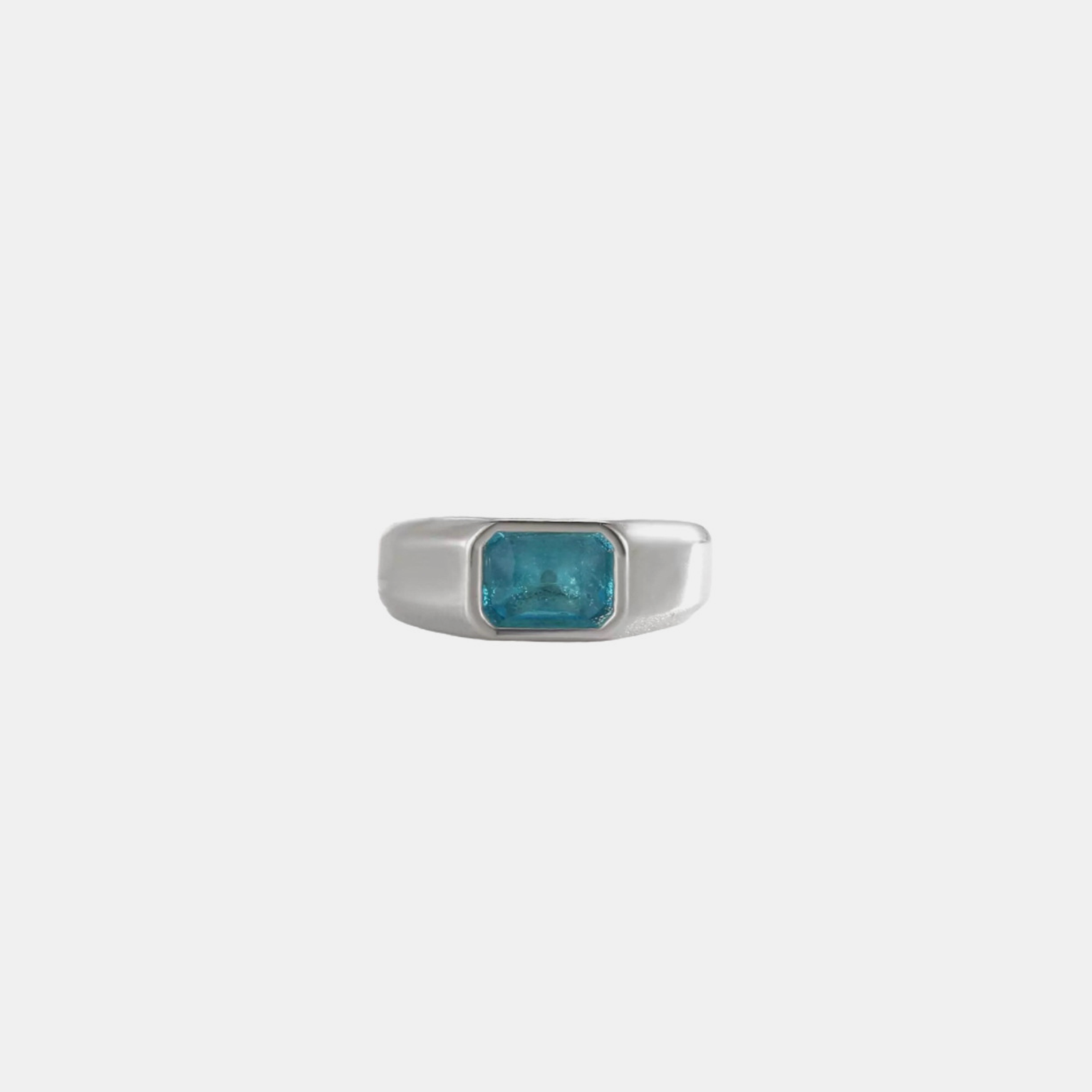 Blue Emerald Ring - Silver