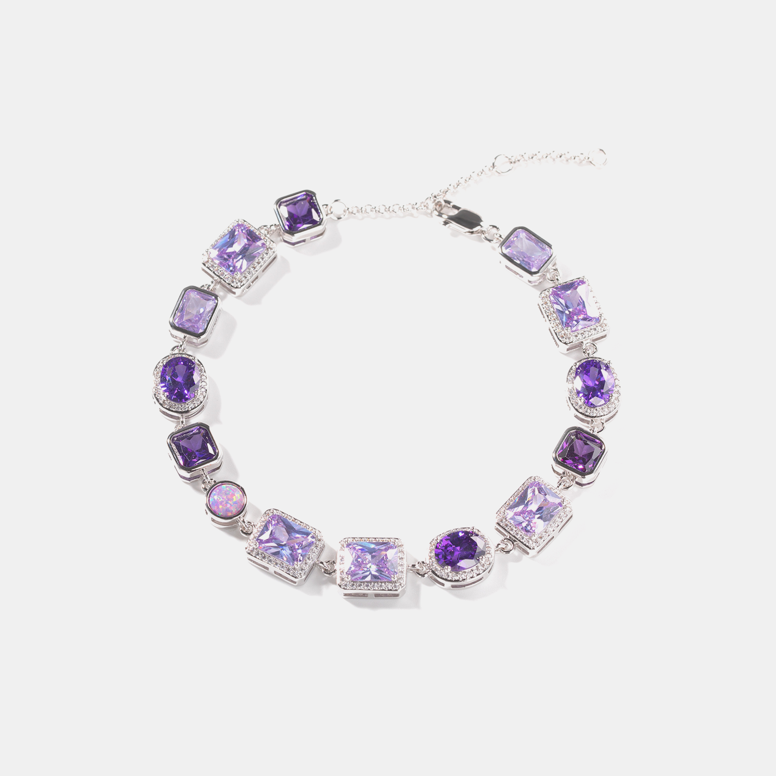 Royal Amethyst Link Bracelet - Purple