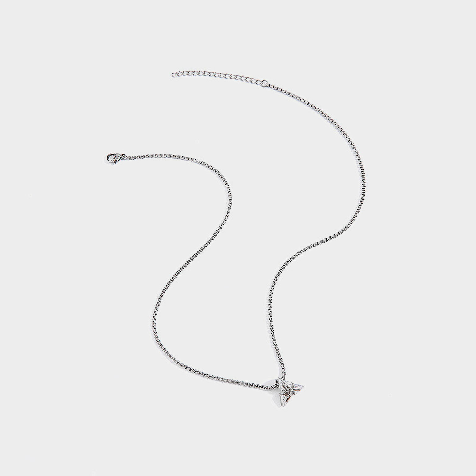 Astra Triangle Pendant - White Gold