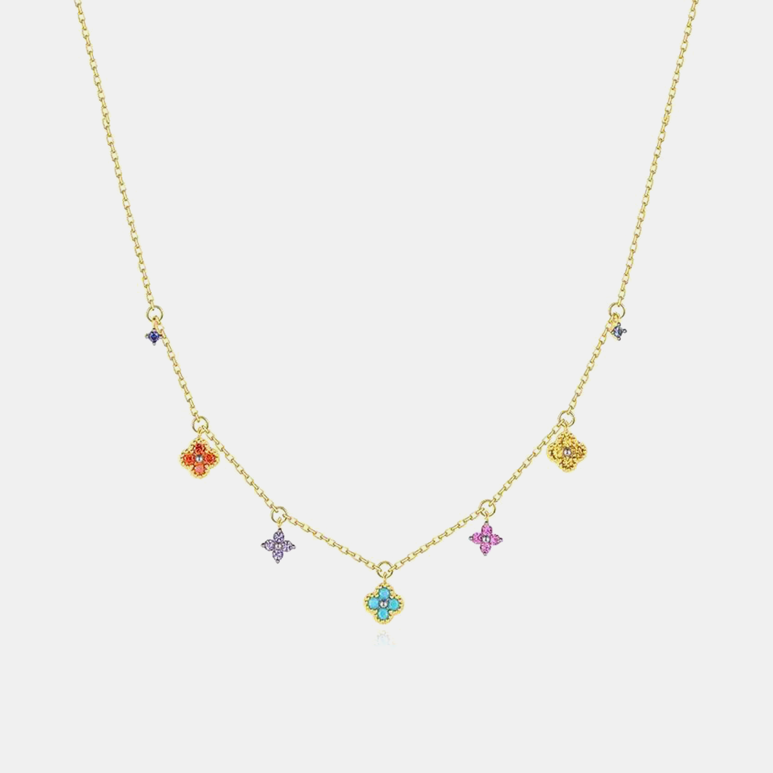 Pastel Bloom Gem Bracelet - Gold