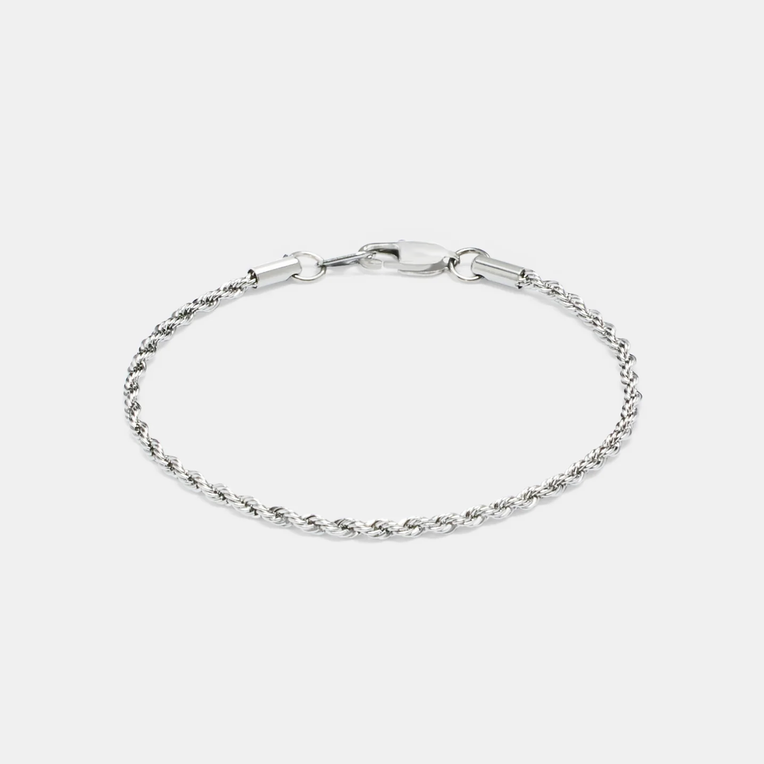 3mm Rope Bracelet - White Gold
