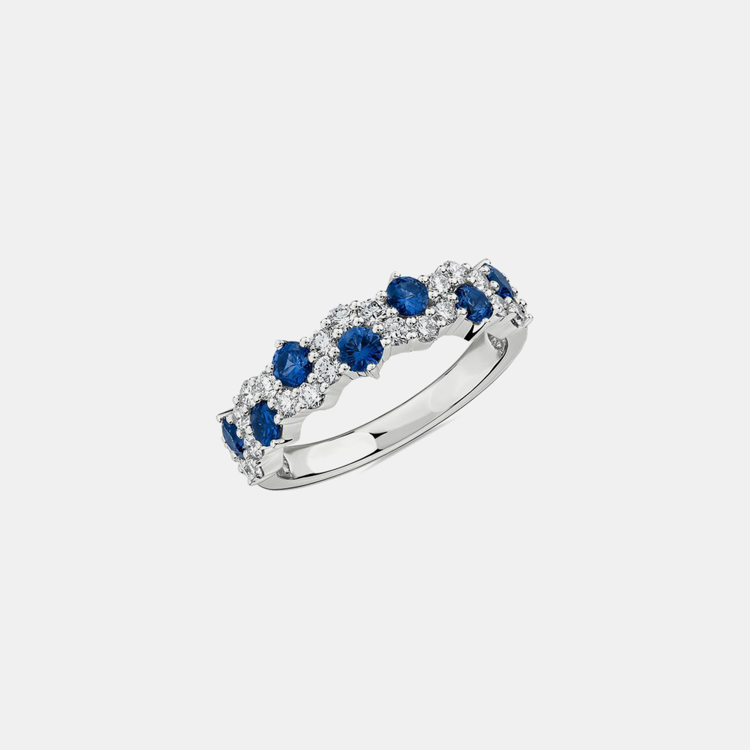 Iced Sapphire Ring - Blue Gold