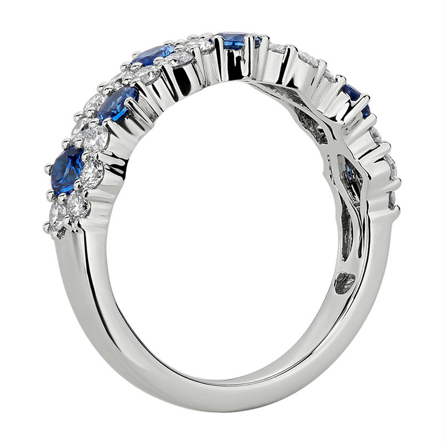 Iced Sapphire Ring - Blue Gold