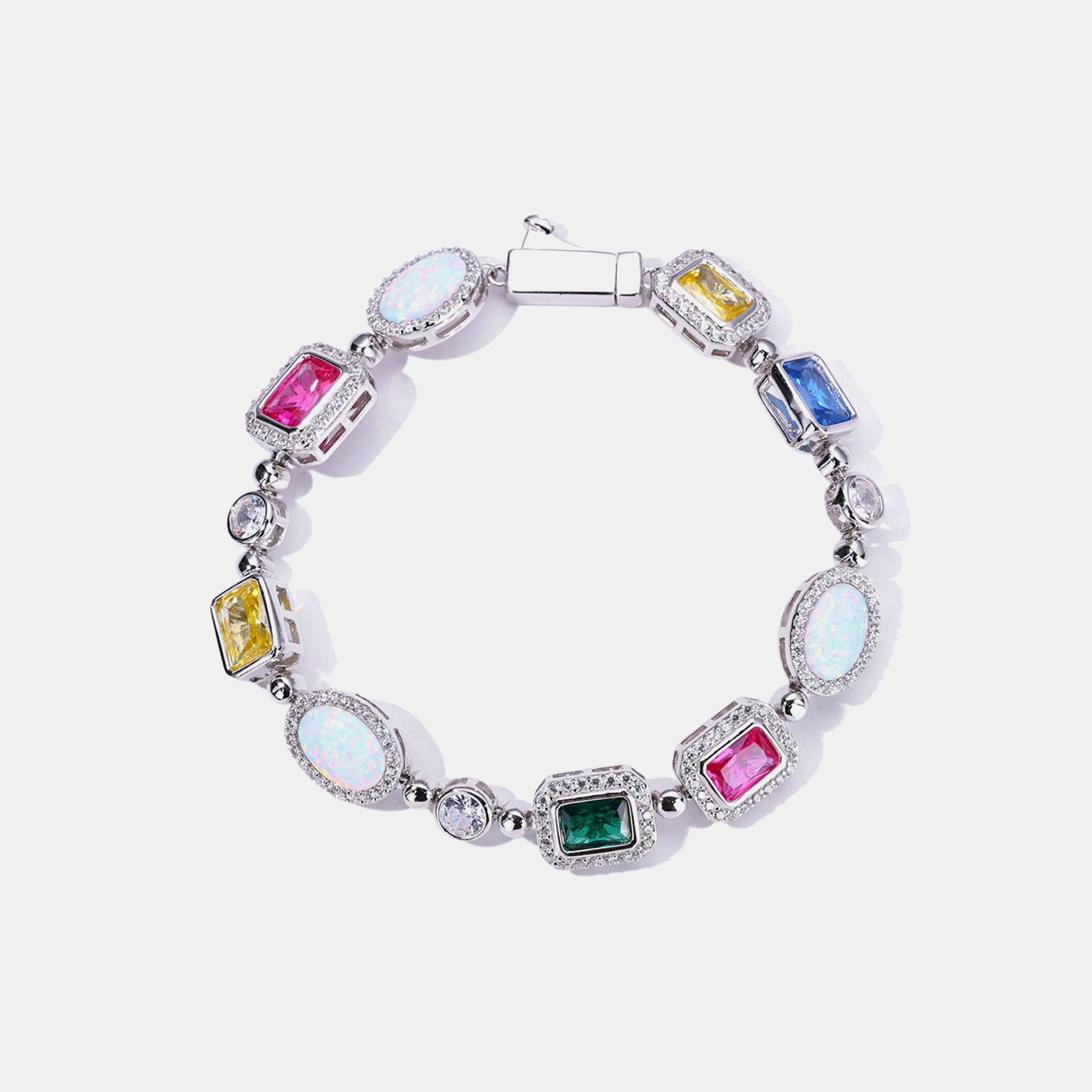 Prism Luxe Gemstone Bracelet - White Gold