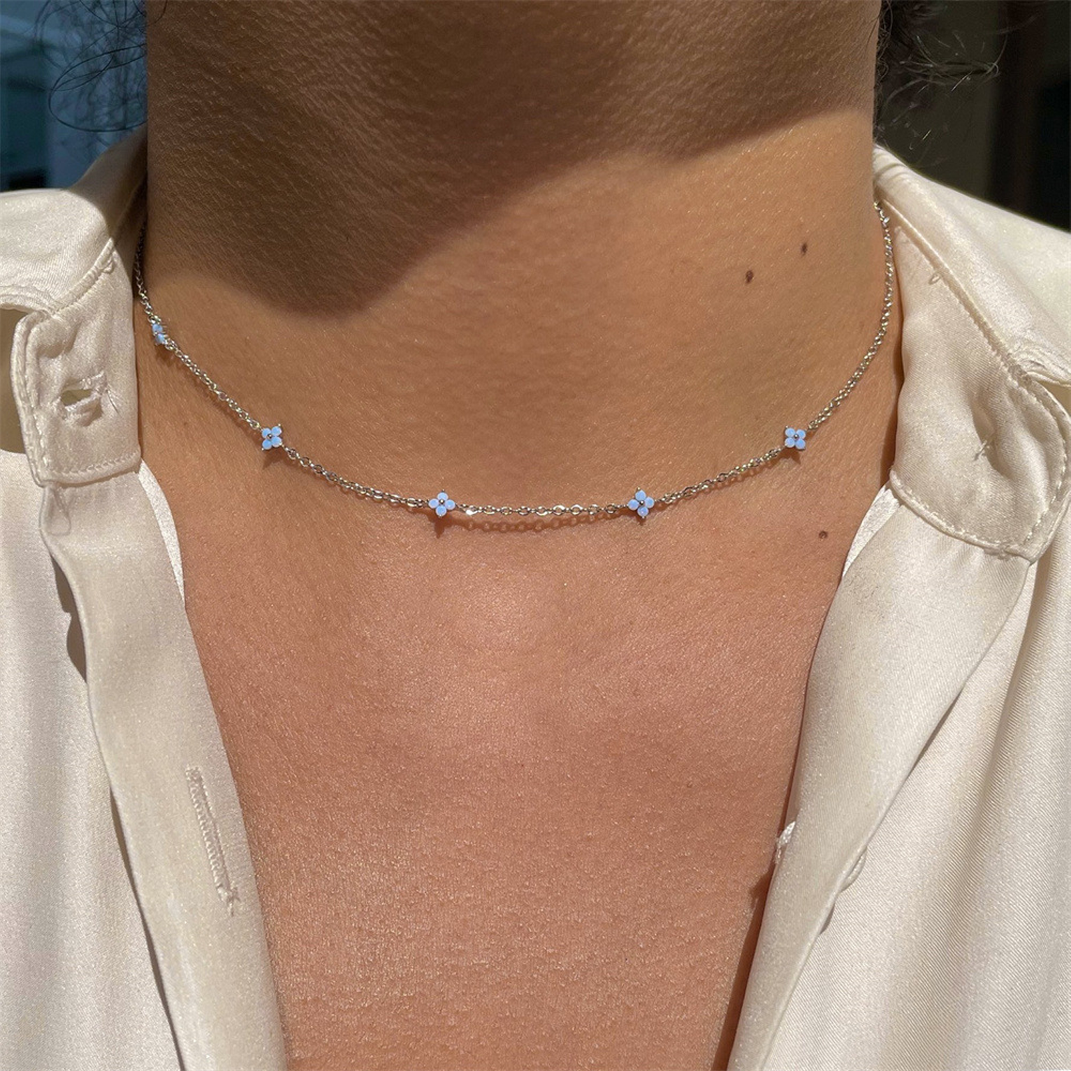 Klein Bloom Chain - White Gold