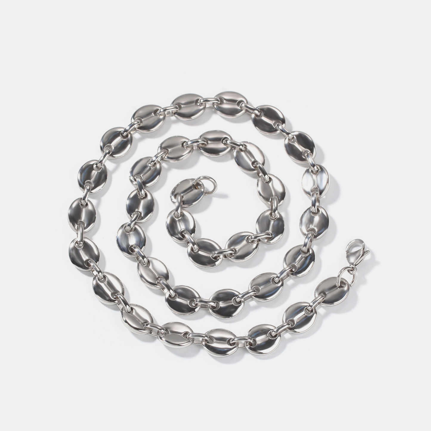 5mm Coffee Bean Link Chain - Silver