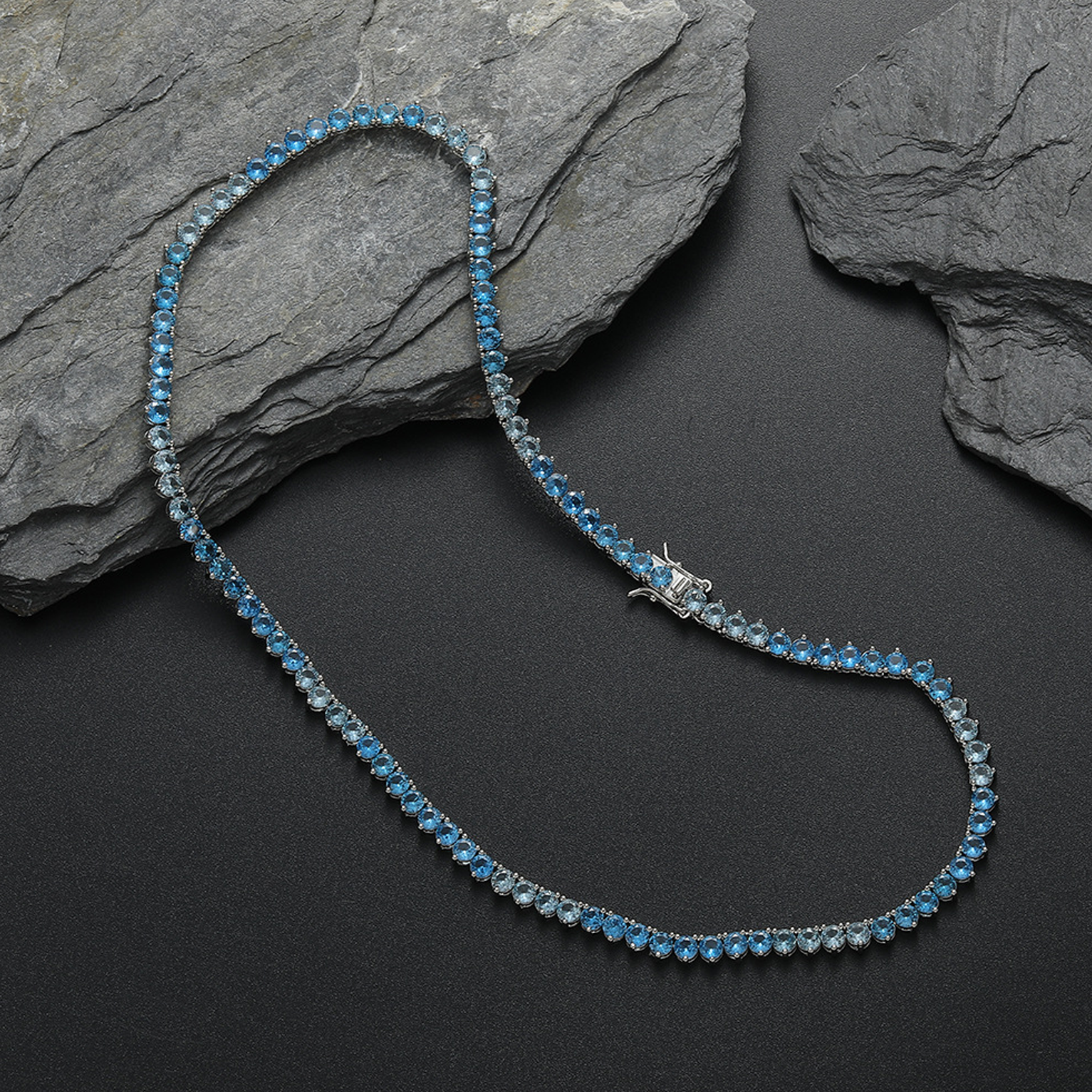 4mm Gradient Tennis Chain - Blue Gold
