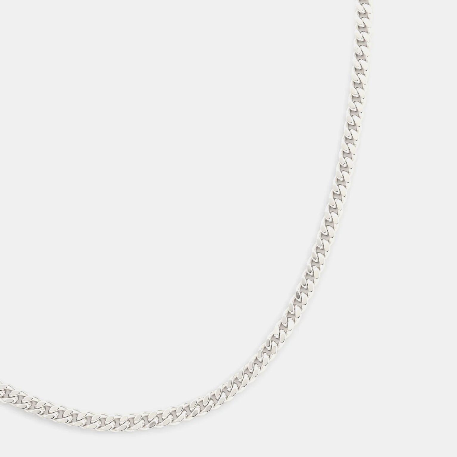3mm Cuban Chain - White Gold
