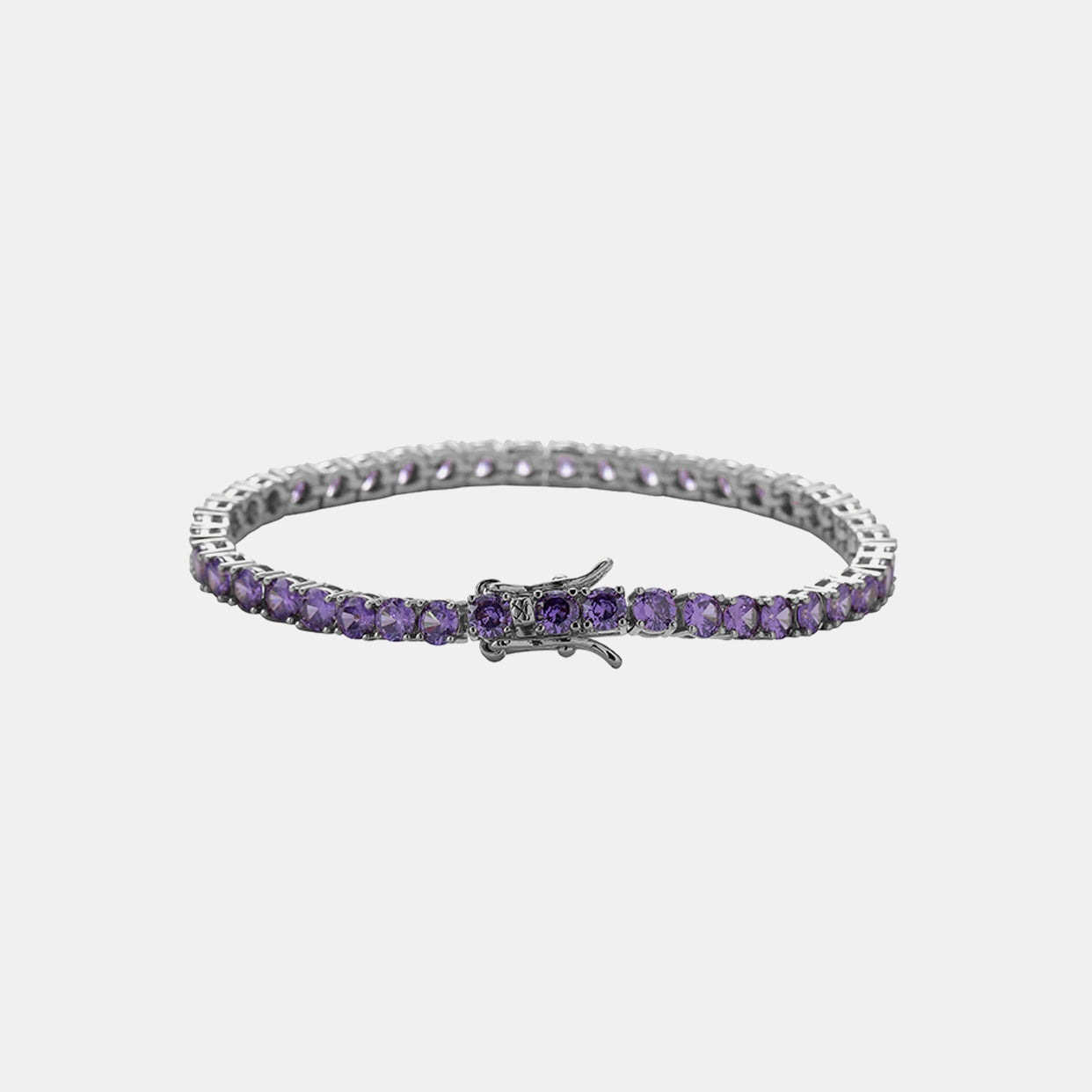 4mm Tennis Link Bracelet- Purple Gold