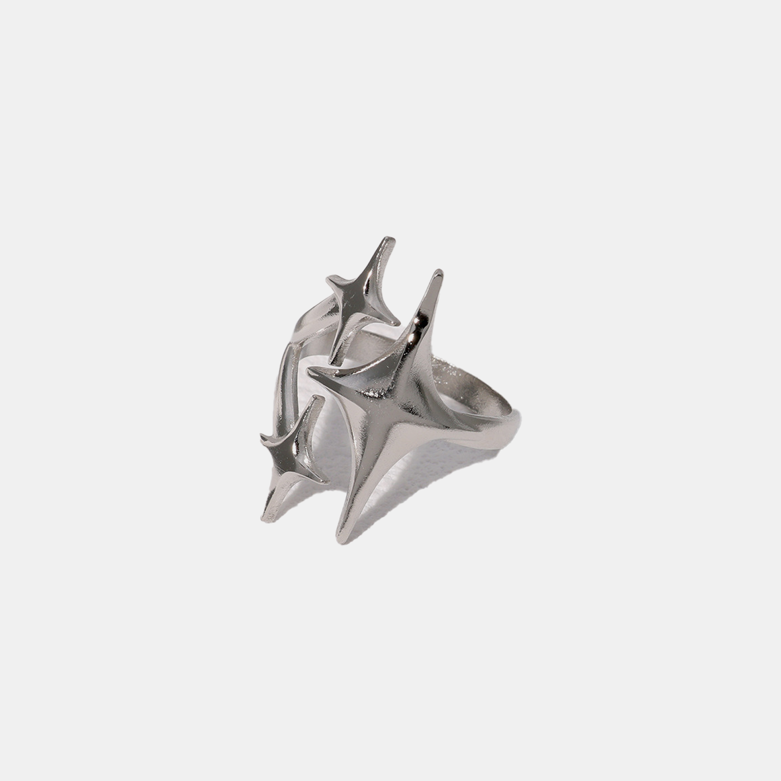 Starline Arc Ring (Open Cuff) - White Gold