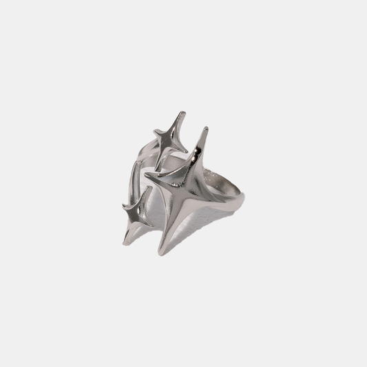 Starline Arc Ring (Open Cuff) - White Gold
