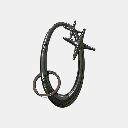 Sparkle Pentagram Cross Carabiner - Black