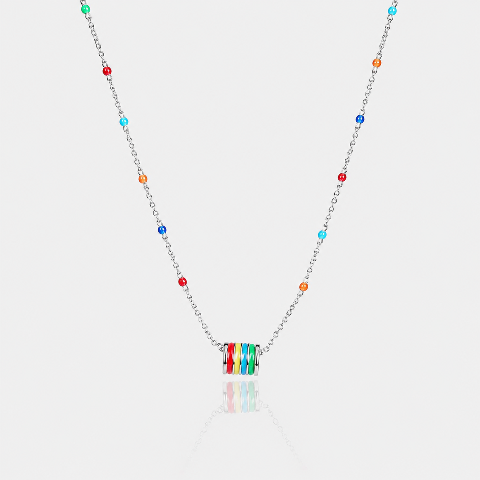 Rainbow Bead Pendant - Multi Color