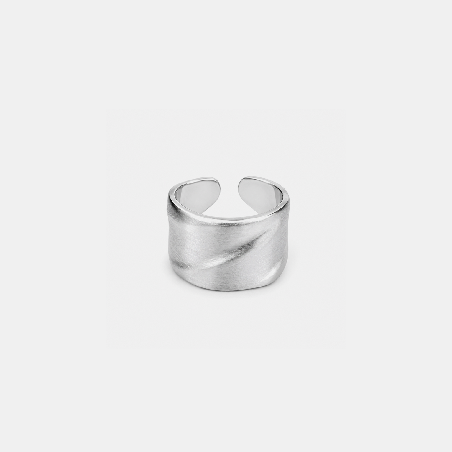 Wide Wave Ring - Silver
