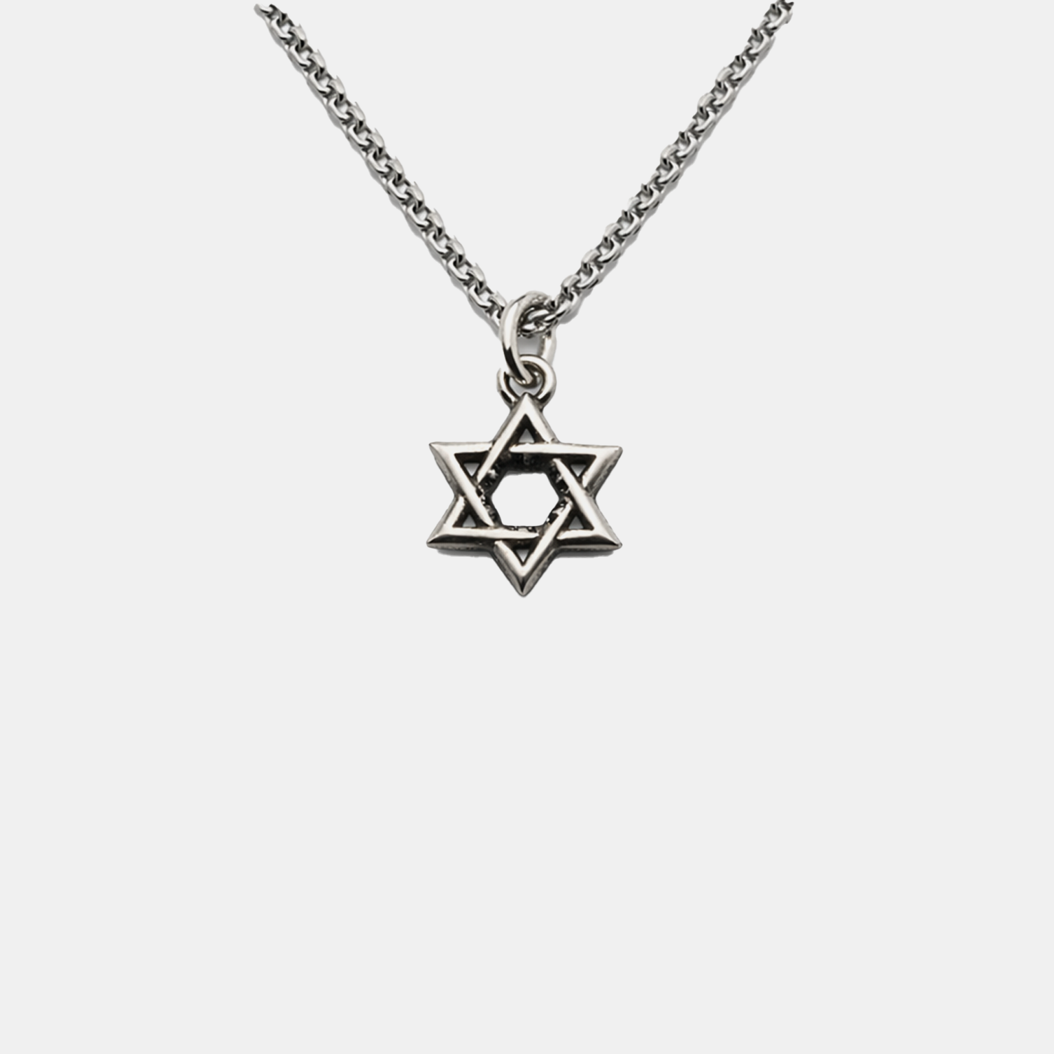 Gothic Hexagram Star Pendant - Silver