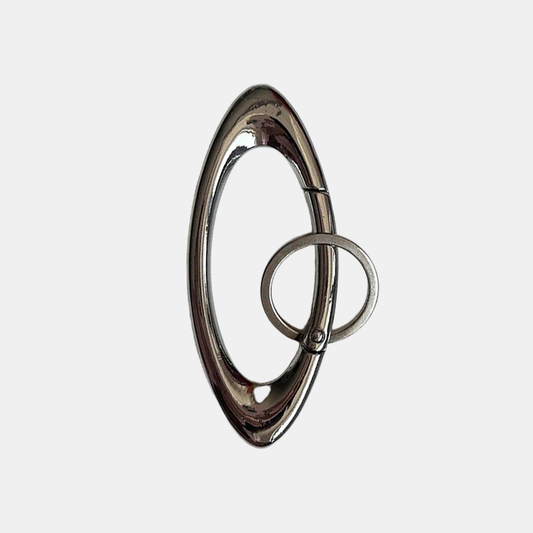 Oval Cross Steel Carabiner - Silver