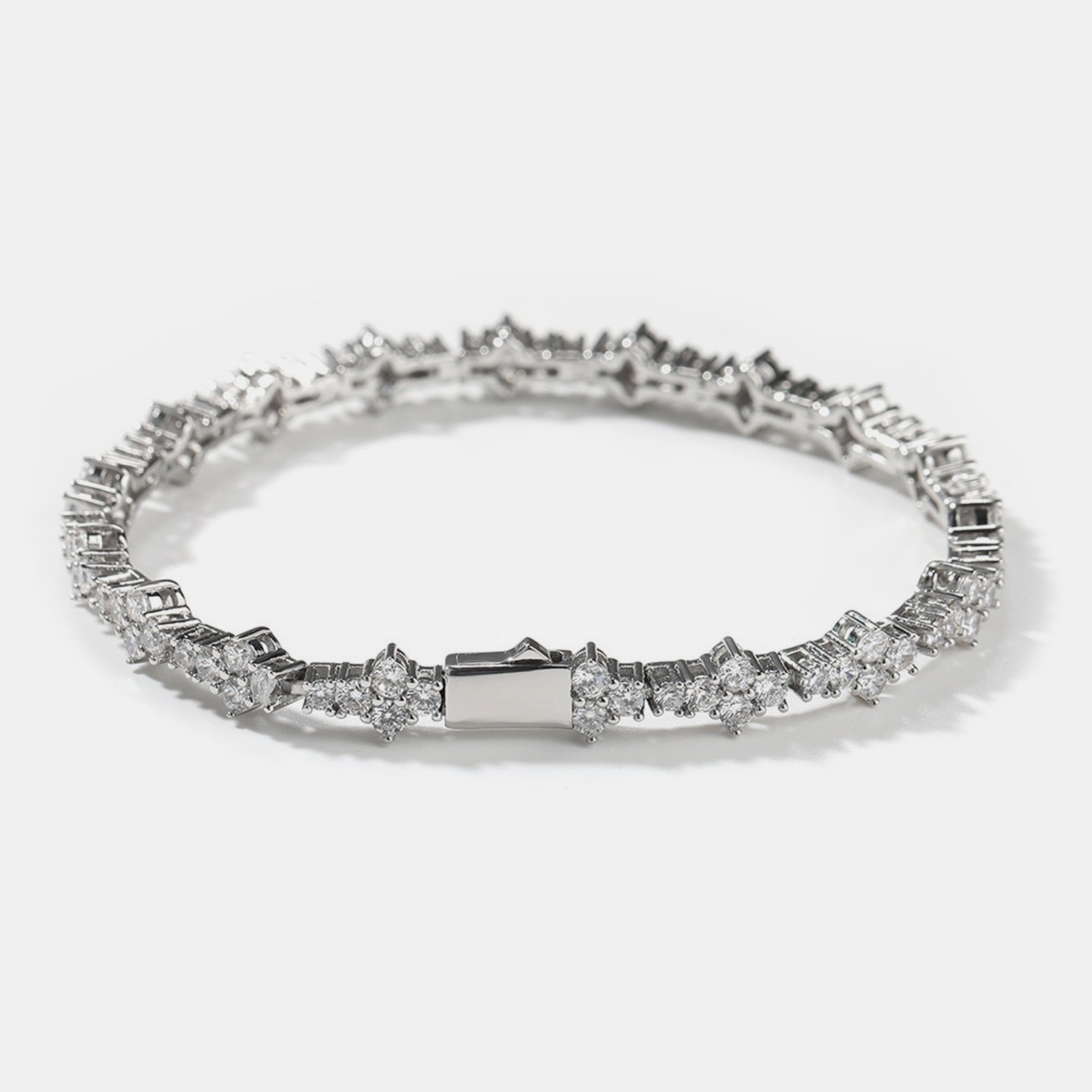 6mm Astral Tennis Link Bracelet - White Gold