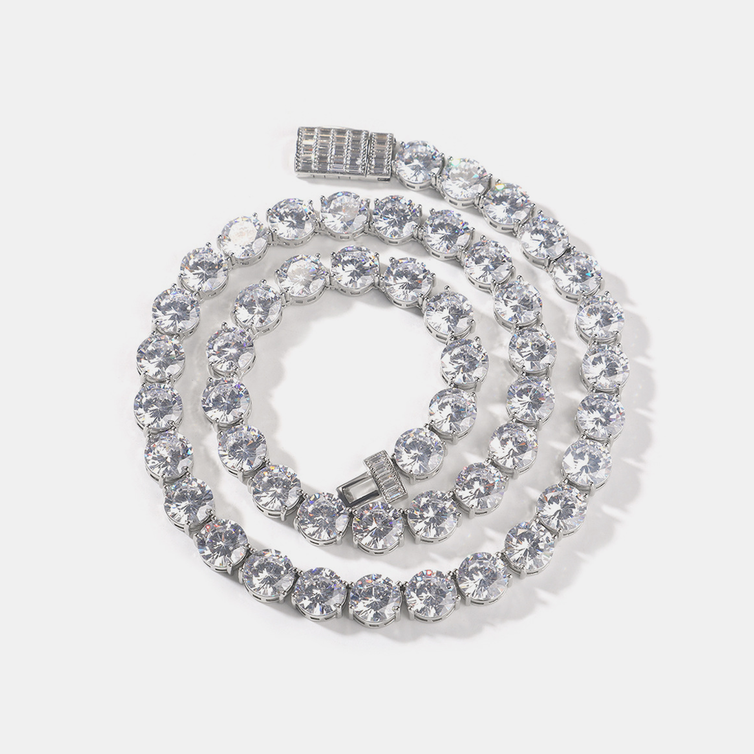 10mm Tennis Link Chain - White Gold