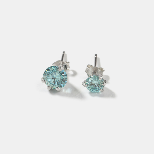 Dragon Claw S925 Moissanite Earrings (Single Unit) - White Gold