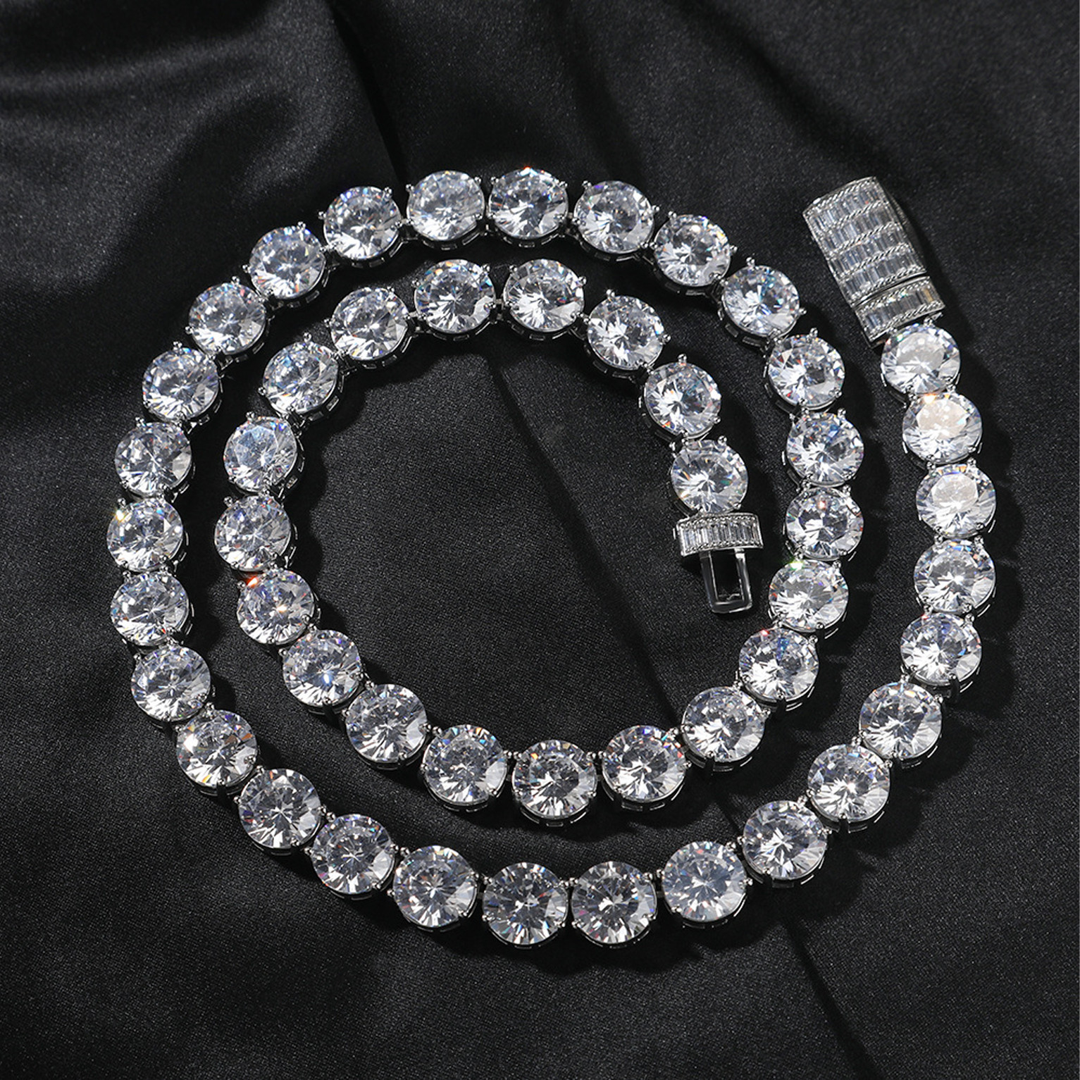 10mm Tennis Link Chain - White Gold