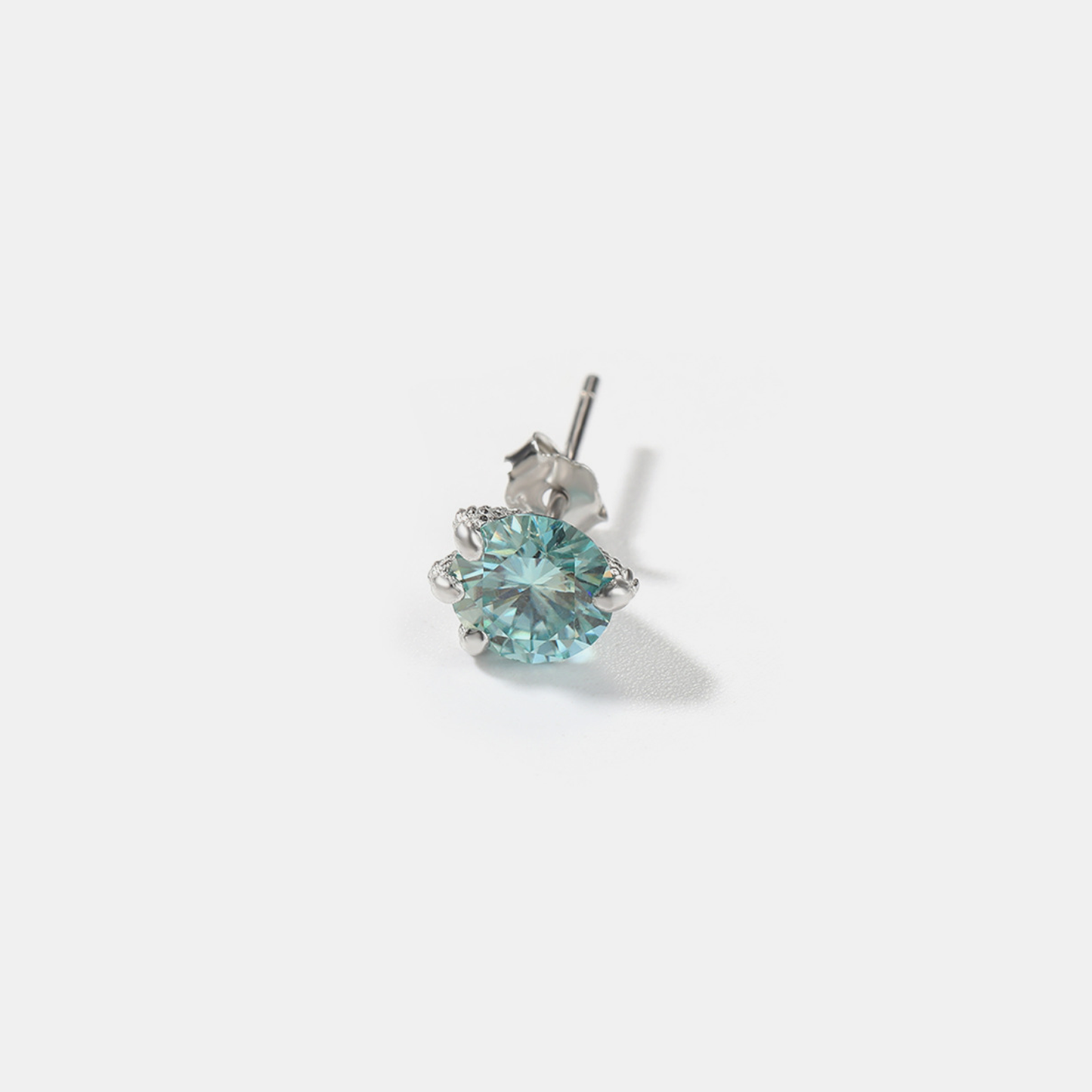 Dragon Claw S925 Moissanite Earrings (Single Unit) - White Gold