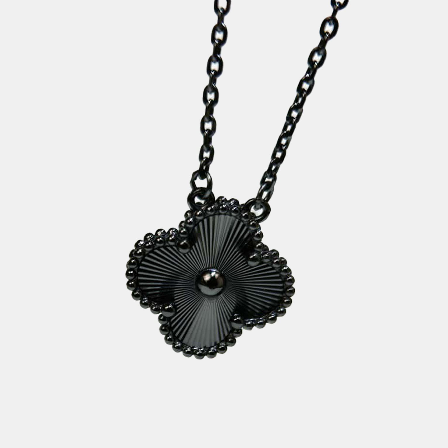 Silver Clover Chain - Black Gold