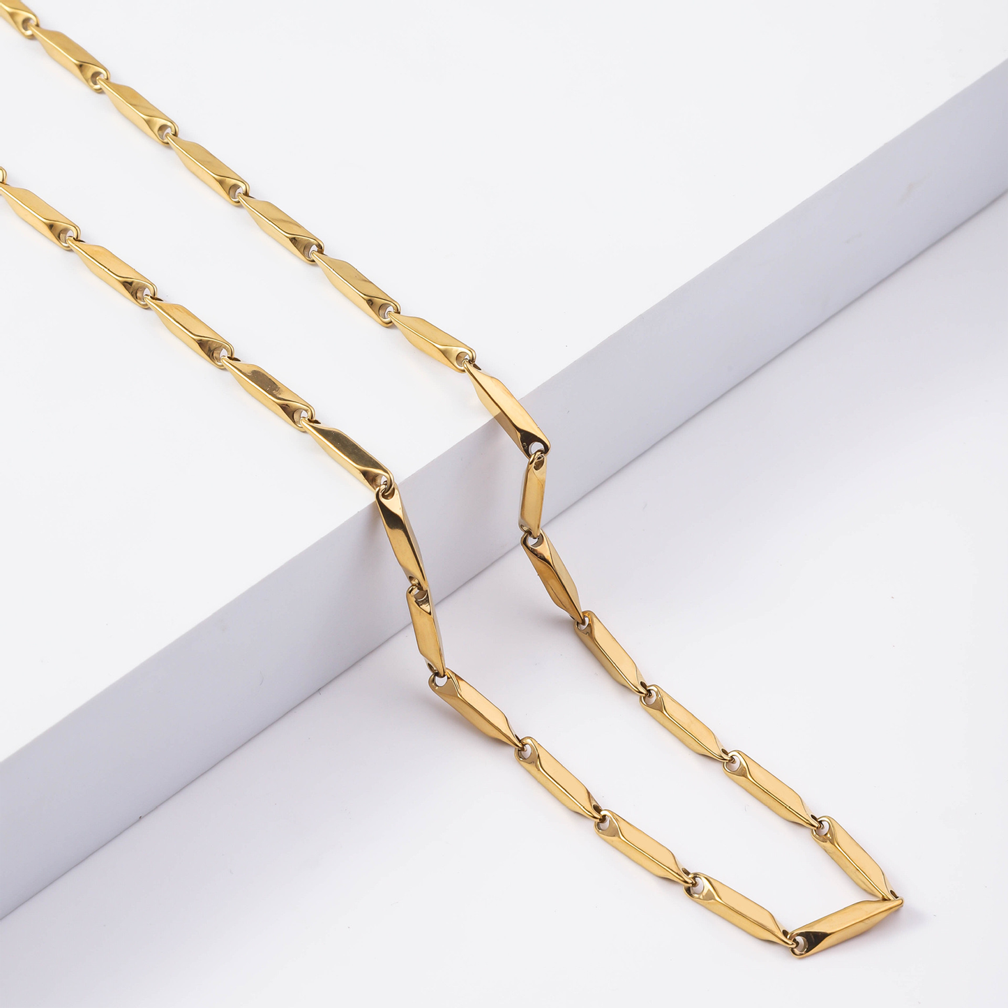 3mm Rhombus Link Chain - Gold