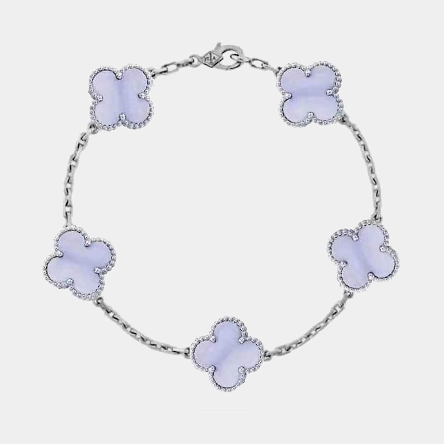 Silver Clover Bracelet - Lavender