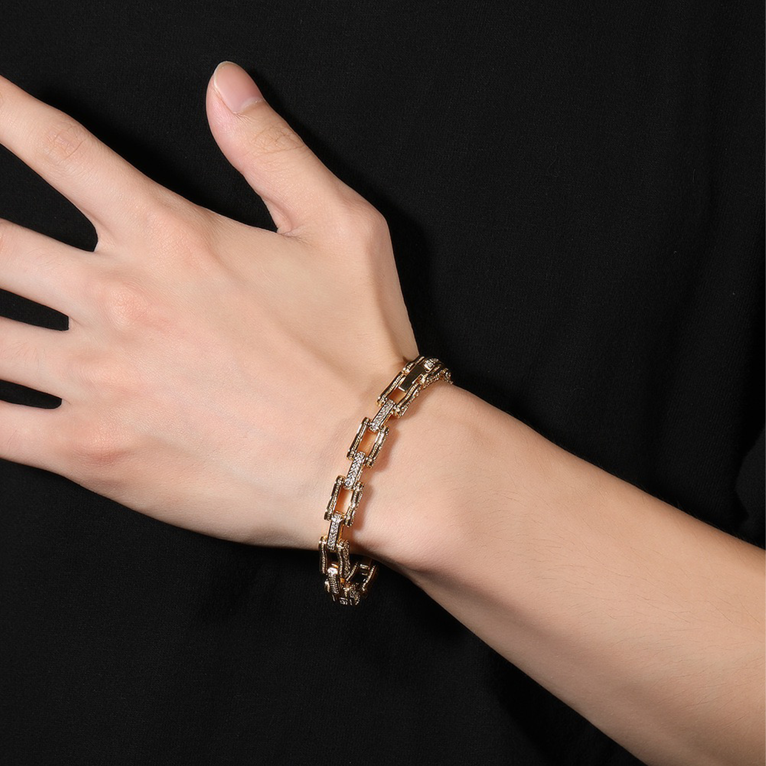 5mm Bicycle Link Bracelet - White Gold