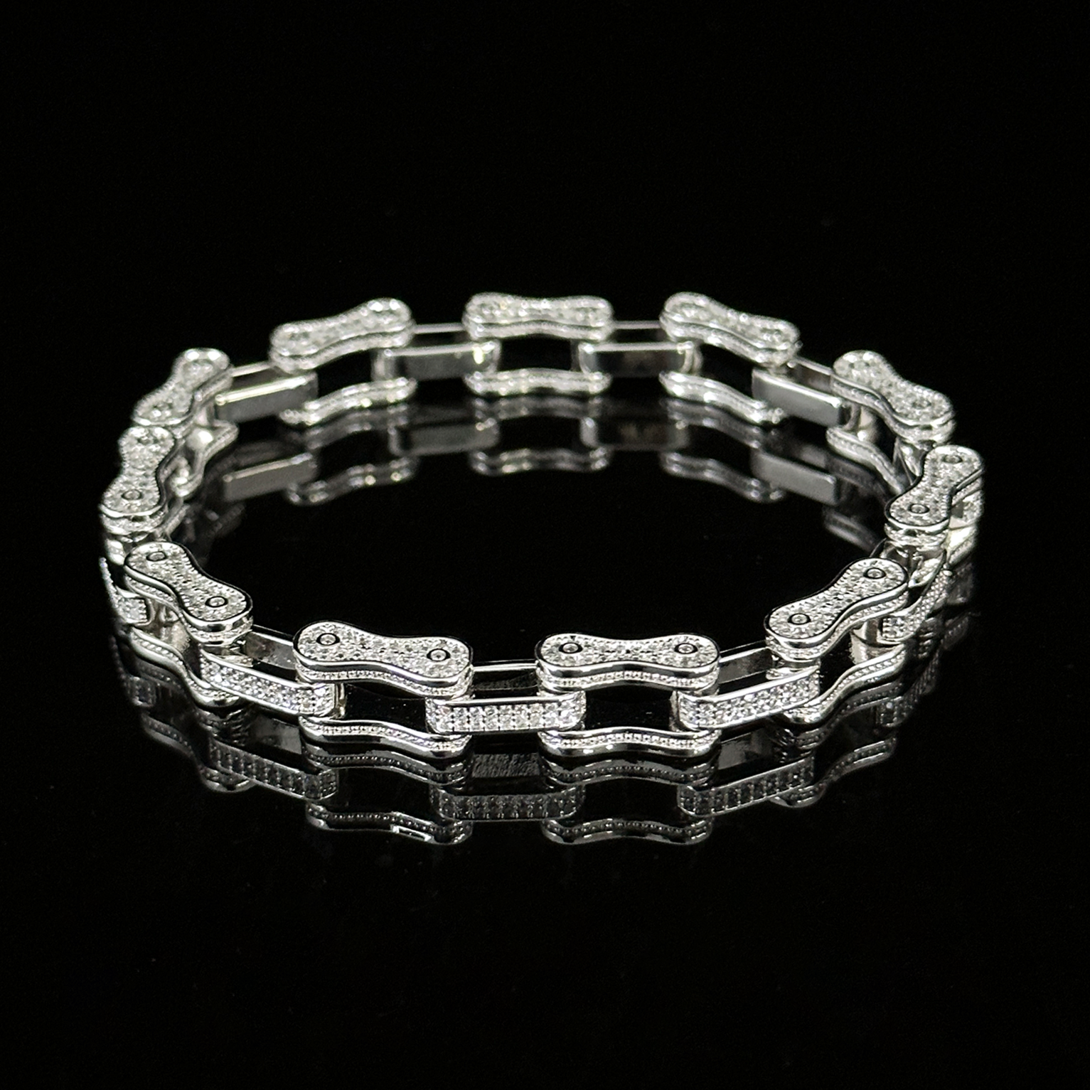 5mm Bicycle Link Bracelet - White Gold