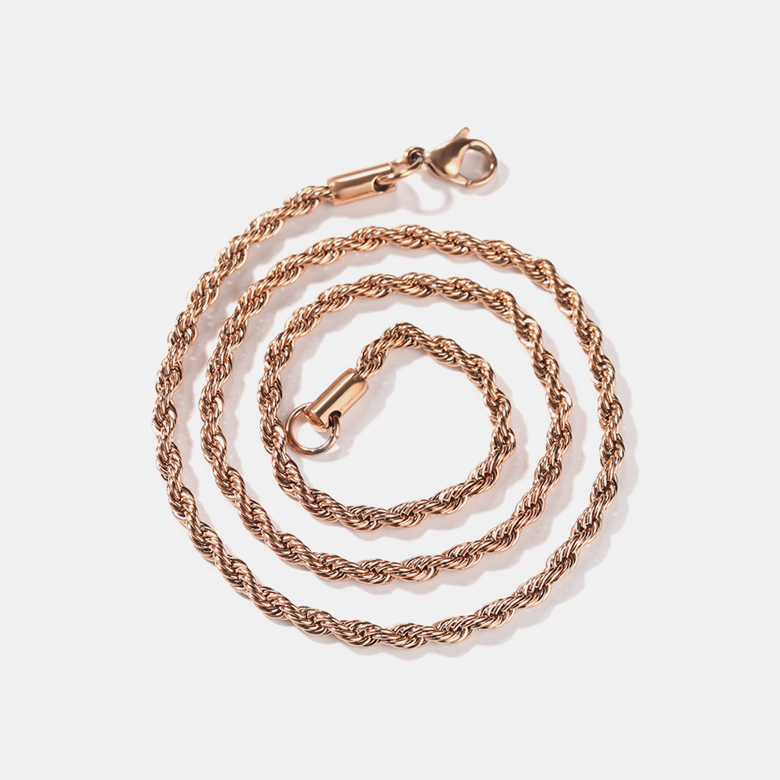 3mm Rope Chain - Rose Gold