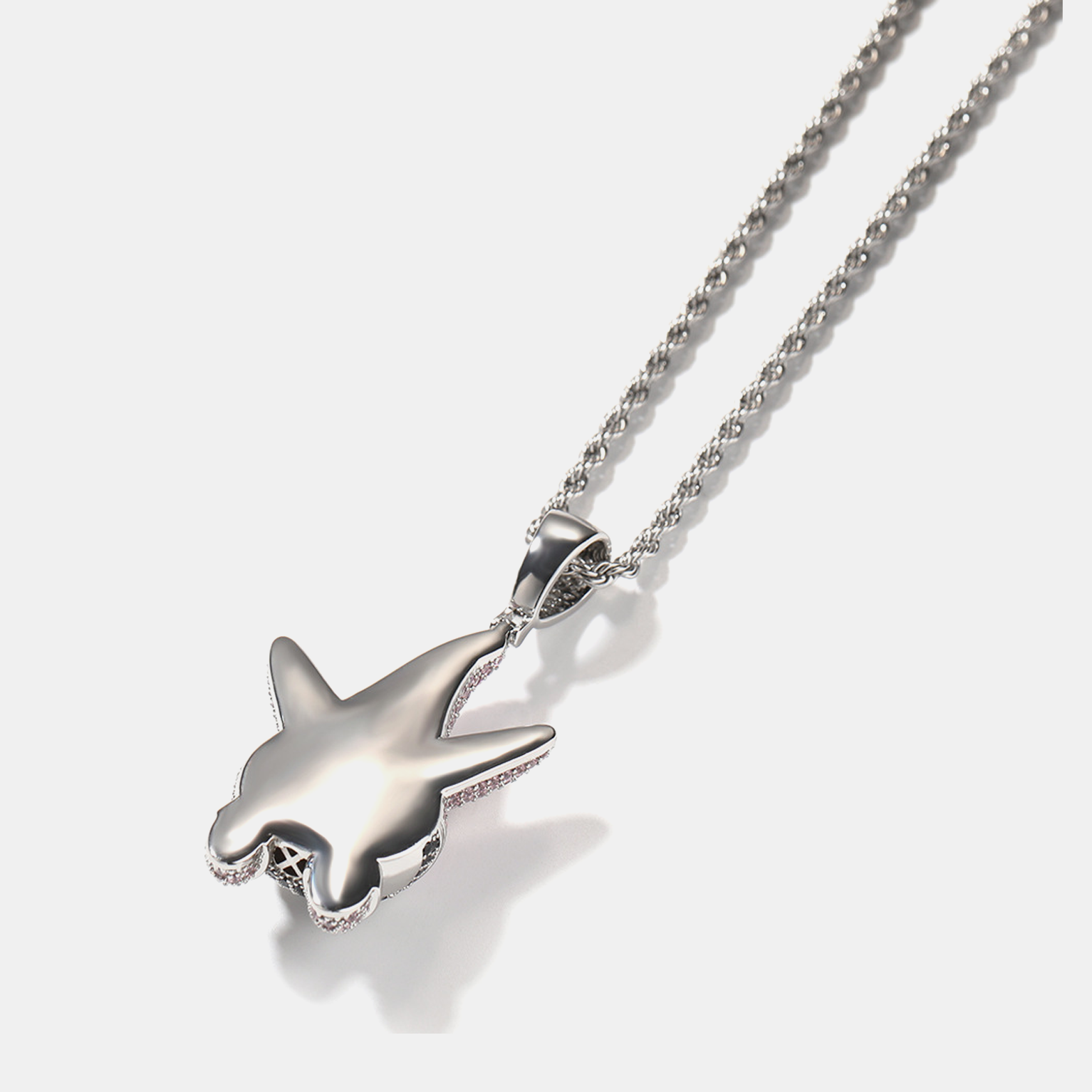 Iced “PATRICK STAR” Pendant - White Gold