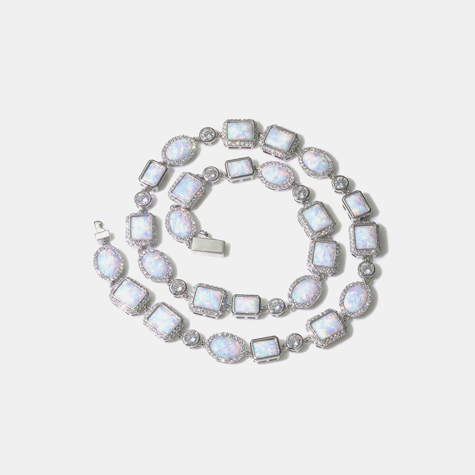 10mm Opal Dream Tennis Link Chain - White Gold