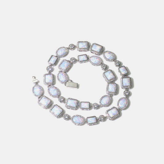 10mm Opal Dream Tennis Link Chain - White Gold