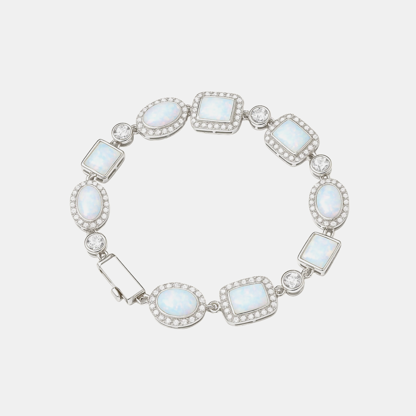 10mm Opal Dream Tennis Link Bracelet - White Gold