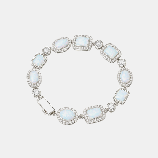 10mm Opal Dream Tennis Link Bracelet - White Gold