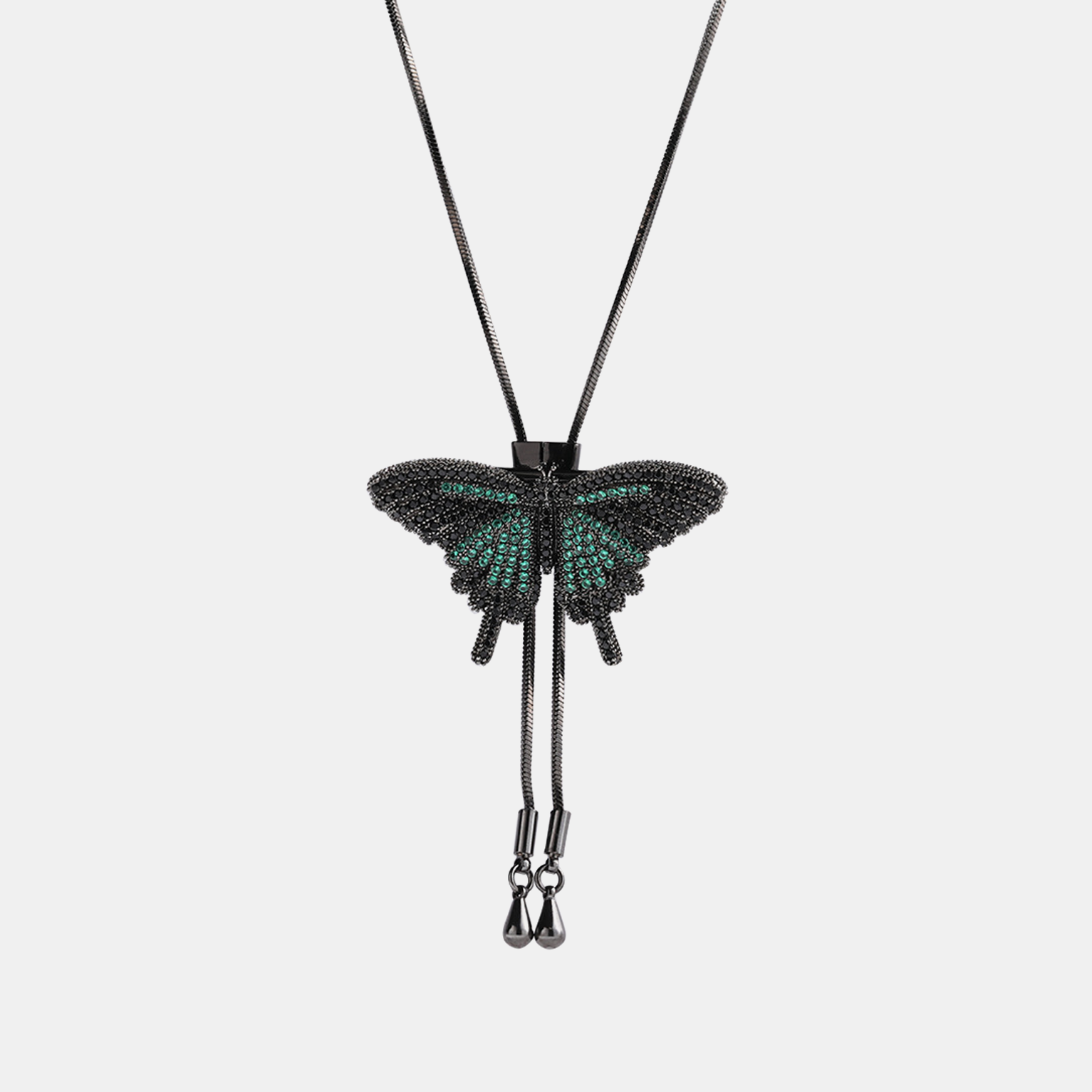 Iced Butterfly Sweater Chain - Green